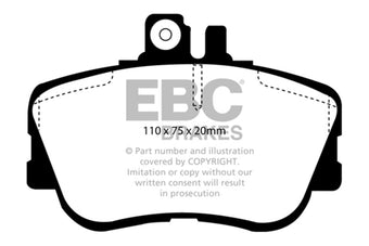 compare product EBC 94-95 Mercedes-Benz C220 (W202) 2.2 Redstuff Front Brake Pads