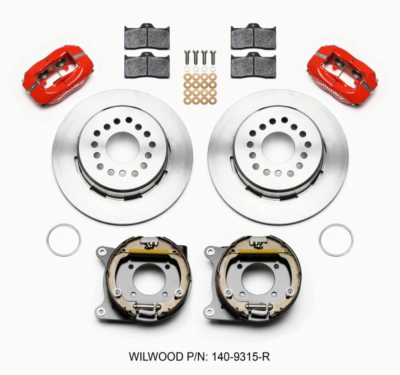 Wilwood Forged Dynalite P/S Park Brake Kit Red 12 Bolt 2.75in offset Staggered Shock - My Store