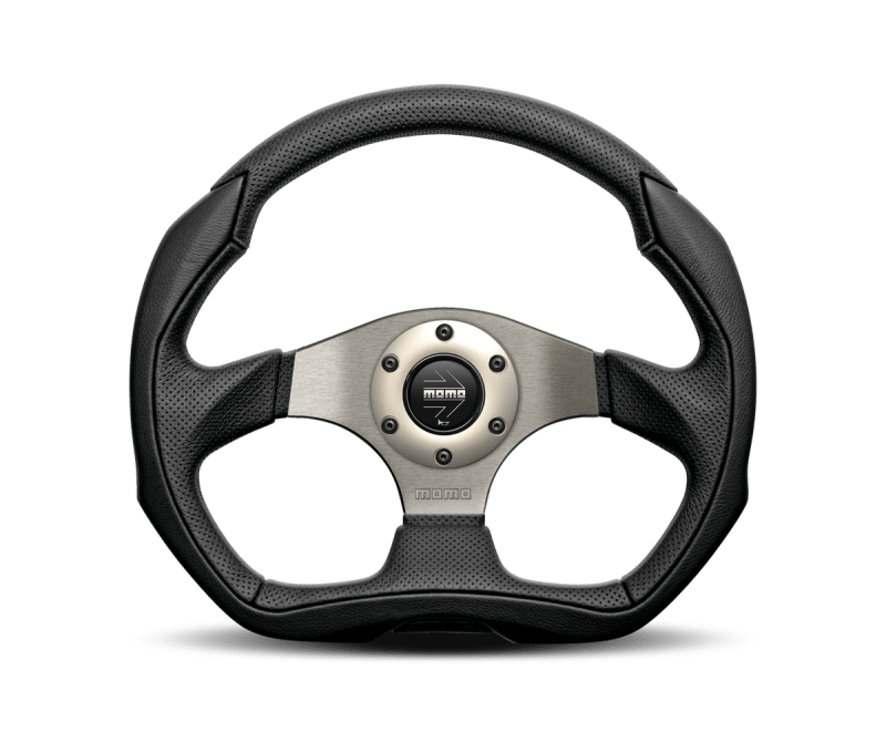 Momo Eagle Steering Wheel 350 mm - Black Leather/Anth Spokes - My Store