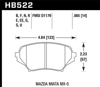 compare product Hawk 2015 Mazda MX-5 Miata 2.0L 25th Anniversary Edition OE Incl.Clips Front ER-1 Brake Pads