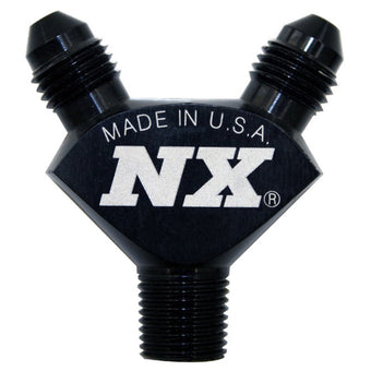 compare product Nitrous Express 1/8NPT x 3AN x 3AN Billet Pure-Flo Y Fitting - Black