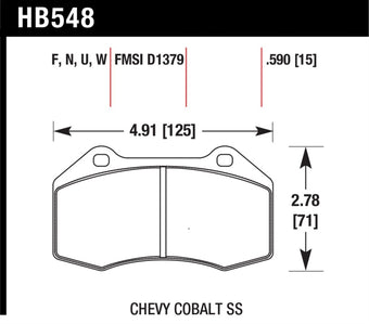 compare product Hawk 08-10 Chevrolet Cobalt / HHR HPS 5.0 Front Brake Pads