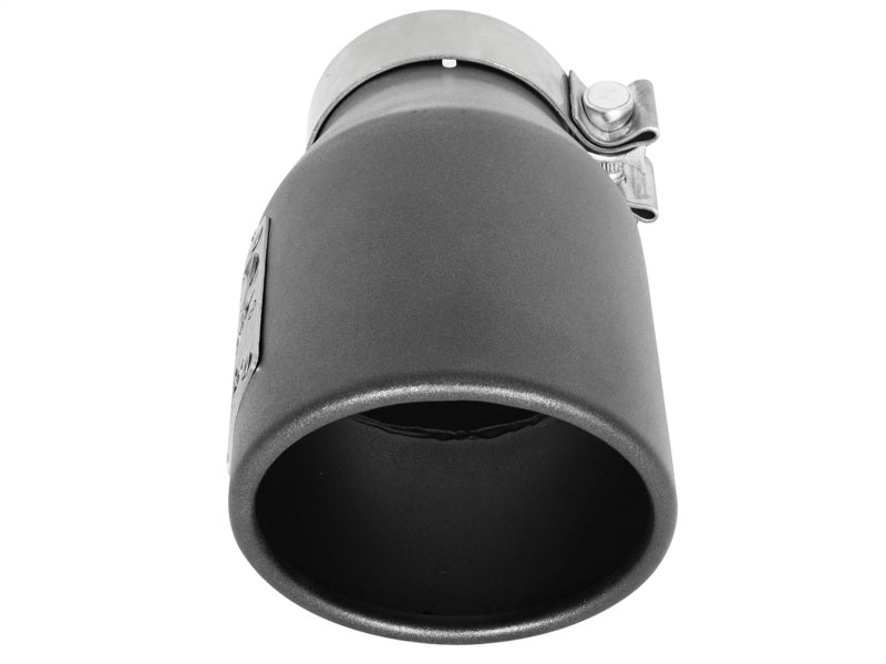aFe MACH Force - Xp 3in 304 SS Metallic Black Exhaust Tip 3in In x 4 - 1/2in Out x 9in L Clamp - On Right - My Store