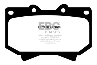 compare product EBC 98-07 Lexus LX470 4.7 Greenstuff Front Brake Pads