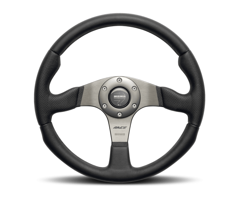 Momo Race Steering Wheel 350 mm - Black Leather/Anth Spokes - My Store