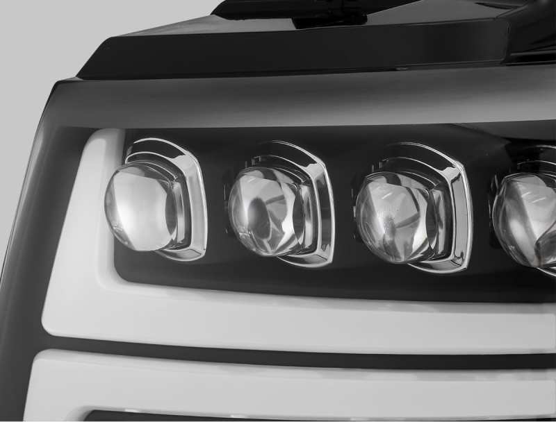 AlphaRex 07 - 13 Chevy Avalanche NOVA LED Proj Headlights Plank Style Matte Black w/Activ Light/DRL - My Store
