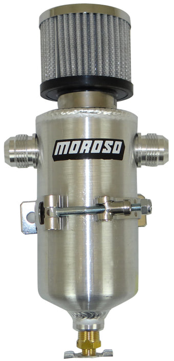 compare product Moroso Breather Tank/Catch Can - Two -12An Male Fittings - Aluminum