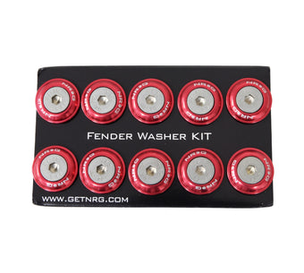 compare product NRG Fender Washer Kit w/Rivets For Plastic (Red) - Set of 10
