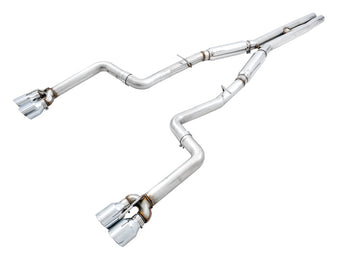 compare product AWE Tuning 2015+ Dodge Challenger 6.4L/6.2L SC Track Edition Exhaust - Quad Chrome Silver Tips