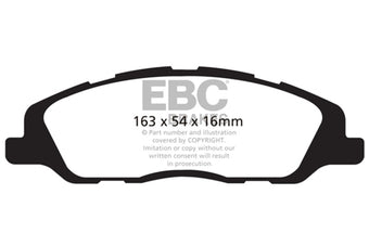 compare product EBC 13-14 Ford Mustang 3.7 (A/T+Performance Pkg) Redstuff Front Brake Pads