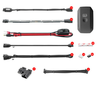 compare product XK Glow Strip Million Color XKCHROME ATV/Motorcycle LED Accent Light Kit (14xPod + 12x10In)