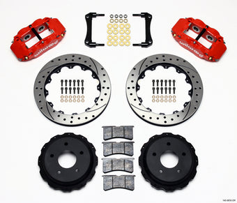 compare product Wilwood Narrow Superlite 4R Rear Kit 12.88in Drilled Red 98-02 Camaro/Firebird