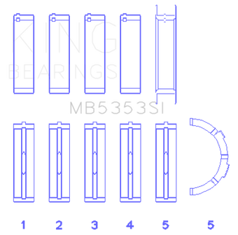 compare product King Engine Bearings Ford 281 4.6L Sohc 16V (Size +0.25mm) Main Bearing Set