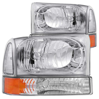 compare product ANZO 2000-2004 Ford Excursion Crystal Headlights Chrome w/ Corner Lights 2pc