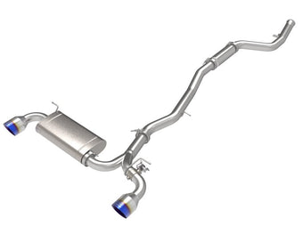 compare product aFe POWER Takeda 2021 Toyota Supra 2.0L (t) 2.5in-3in 304 SS CB Exhaust w/ Blue Tips
