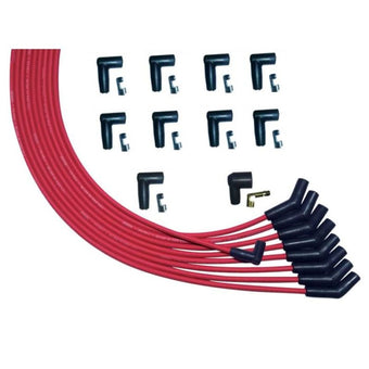 compare product Moroso V8 135 Deg Plug Boots HEI Ultra Spark Plug Wire Set - Red