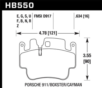 compare product Hawk 04-05 Porsche 911 3.6L 40th Anniversary Edition Front ER-1 Brake Pads