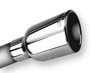 compare product Borla 2.25in Inlet 3.19in Round Rolled Angle Cut Outlet x 5in Long Embossed Tip