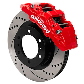 compare product Wilwood 15-21 Toyota Tacoma Aero6-DM SRP Front Brake Kit 13.31 Rotor - Red w/Lines