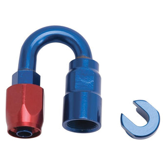 compare product Russell Performance 5/16in SAE Quick Disc Female to -6 Hose Red/Blue 180 Degree Hose End