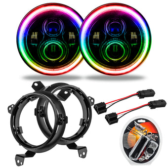 compare product Oracle Jeep Wrangler JL/Gladiator JT 7in. High Powered LED Headlights (Pair) ColorSHIFT