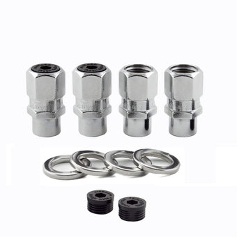 compare product McGard Hex Lug Nut (Drag Racing Short Shank) M12X1.5 / 13/16 Hex / 1.6in. Length (4-Pack) - Chrome