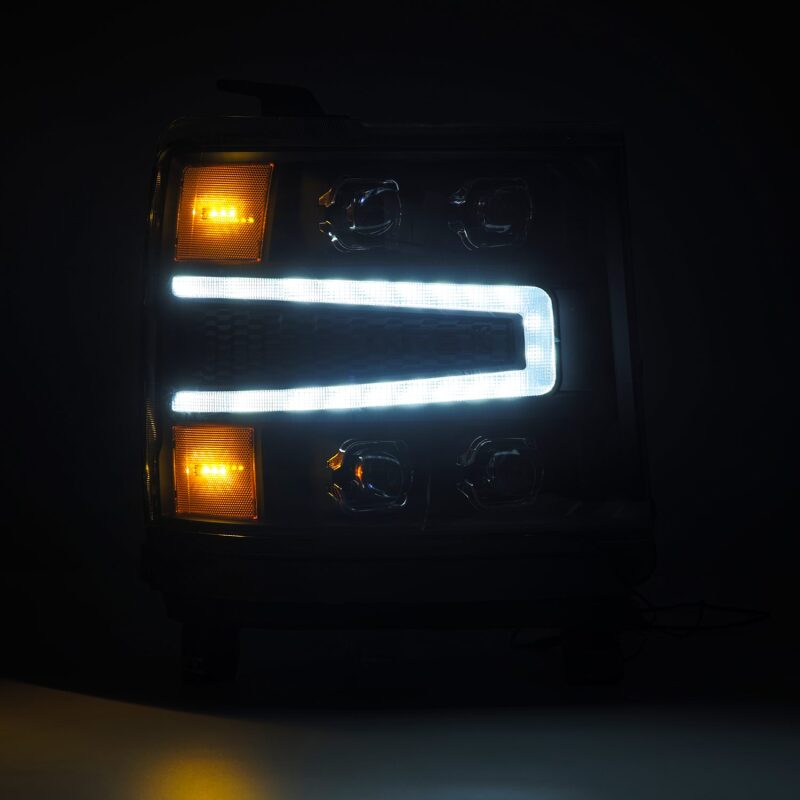 AlphaRex 16 - 18 Chevy 1500HD NOVA - Series LED Proj Headlights BK w/Actv Lgt/SeqSig & DRL (Req 810023) - My Store