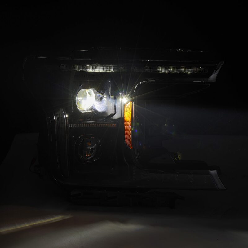AlphaRex 18 - 20 Ford F - 150 (Req. Conv F150 w/LED) LUXX LED Proj HL Alpha - Blk w/Actv Lt Seq Sig SB DRL - My Store