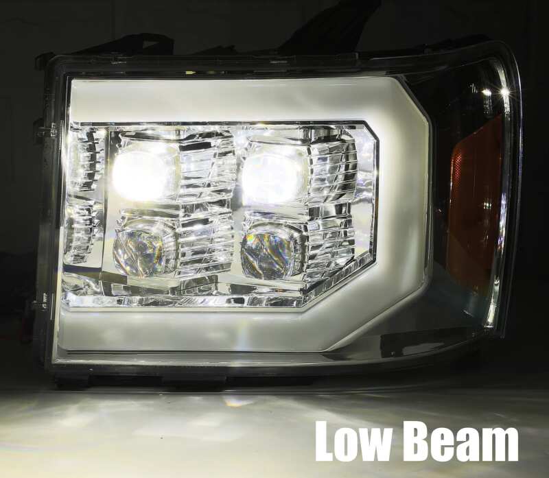 AlphaRex 07 - 14 GMC 2500HD NOVA LED Proj Headlight Plank Style Matte Blk w/Activ Light/Seq Signal/DRL - My Store