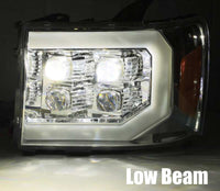AlphaRex 07 - 14 GMC 2500HD NOVA LED Proj Headlight Plank Style Matte Blk w/Activ Light/Seq Signal/DRL - My Store
