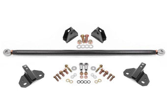 compare product BMR Suspension 24-25 Ford Mustang Rear Steel Shock Mount & Brace Kit - Black Hammertone