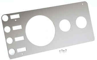 compare product Kentrol 76-86 Jeep CJ Gauge Cover Without Radio Opening - Polished Silver