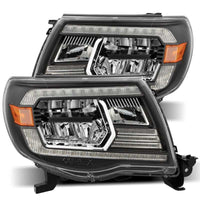AlphaRex 05 - 11 Toyota Tacoma LUXX Crystal Headlights Plank Style Design Black w/Activation Light/DRL - My Store