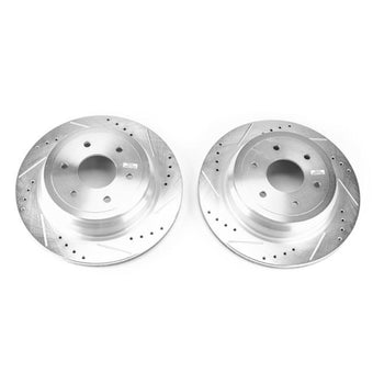 compare product Power Stop 16-18 Nissan Titan XD Rear Evolution Drilled & Slotted Rotors - Pair