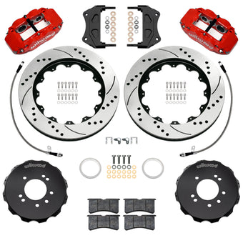 compare product Wilwood 99-02 Nissan Skyline Superlite 6R Front BBK w/ 14.00in D/S Rotors & Flexlines - Red