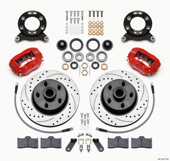 compare product Wilwood Forged Dynalite-M Front Kit 11.30in 1 PC Rotor&Hub Drill-Red 1970-1973 Mustang Disc & Drum