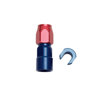 compare product Russell Performance 3/8in SAE Quick Disc Female to -6 Hose Red/Blue Straight Hose End