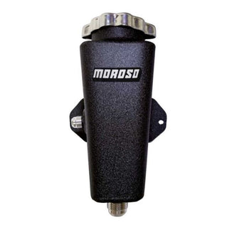 compare product Moroso Universal Left 6AN In/10AN Out Power Steering Tank - Black Powder Coat
