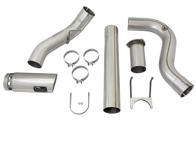 aFe ATLAS 5in DPF - Back Alum Steel Exhaust System w/Polished Tip 2017 Ford Diesel Trucks V8 - 6.7L (td) - My Store