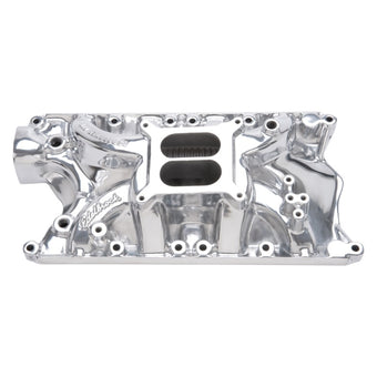 compare product Edelbrock Perf RPM 351-W Polished Mani