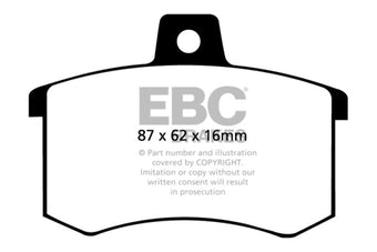 compare product EBC 91-95 Alfa Romeo 164 2.0 Turbo Redstuff Rear Brake Pads