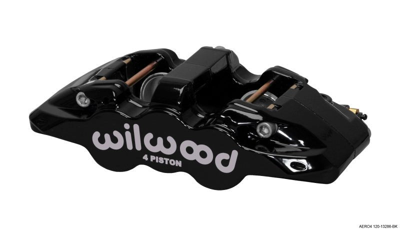 Wilwood Caliper - Aero4 - L/H - Black 1.88/1.62in Pistons 1.25in Disc - My Store