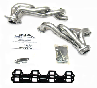 compare product JBA 87-96 Ford F-150 5.8L SBF 1-5/8in Primary Silver Ctd Cat4Ward Header