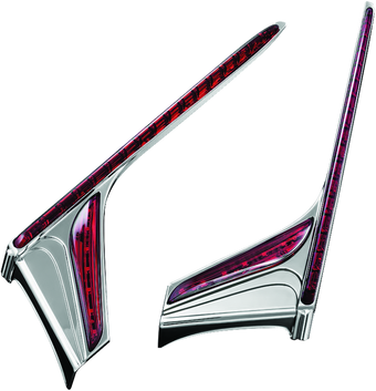 compare product Kuryakyn L.E.D. Vertical Rear Light Strips 12-17 GL1800 Chrome Red Lens