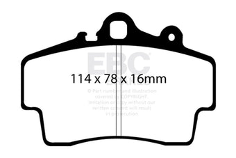 compare product EBC 97-99 Porsche Boxster (Cast Iron Rotors only) 2.5 Redstuff Front Brake Pads