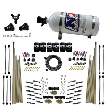 compare product Nitrous Express 8 Cyl Dry Direct Port Three Stage 6 Solenoids Nitrous Kit (200-600HP) w/10lb Bottle