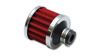 compare product Vibrant Crankcase Breather Filter w/Chrome Cap 2 1/8in 55mm Cone ODx2 5/8in 68mm Tallx3/4in 19mm ID
