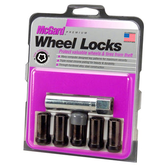 compare product McGard Wheel Lock Nut Set - 5pk. (Tuner / Cone Seat) 1/2-20 / 13/16 Hex / 1.60in. Length - Black