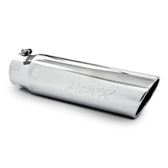 compare product MBRP Universal 5in OD Angled Rolled End 4in Inlet 18in Length T304 Exhaust Tip