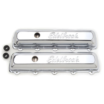 compare product Edelbrock Valve Cover Signature Series Oldsmobile 350-455 CI V8 Chrome